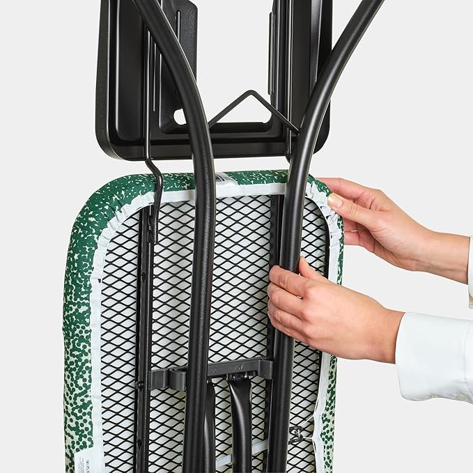 Brabantia - Ironing Board B – Solid Steam Iron Rest – Adjustable Height – Non-Slip Rubber Feet – 100% Fairtrade Cotton Cover with Foam Padding – Foldable – New Dawn – Size B (49 x 15 in)-Ruum Studio Home