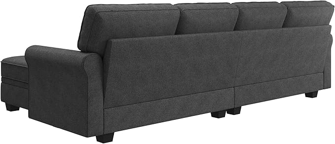 HONBAY Sectional Sofa with Storage Seat U Shaped Couch with Reversible Chaise Convertible Sectional Couches for Living Room,Dark Grey-Ruum Studio Home