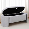 Ottoman Rectangular Storage Ottoman Bench, Footrest Stool Footstool with Lid for Living Room, Bedroom, Entryway, Brown, 47"x17"x18"-Ruum Studio Home