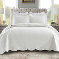 MarCielo 3-Piece 100% Cotton Oversized Bedspread Lightweight Quilt Coverlet Embroidery Farmhouse Bedding Set (TG Bright White, Oversized Queen (100"x106"))-Ruum Studio Home
