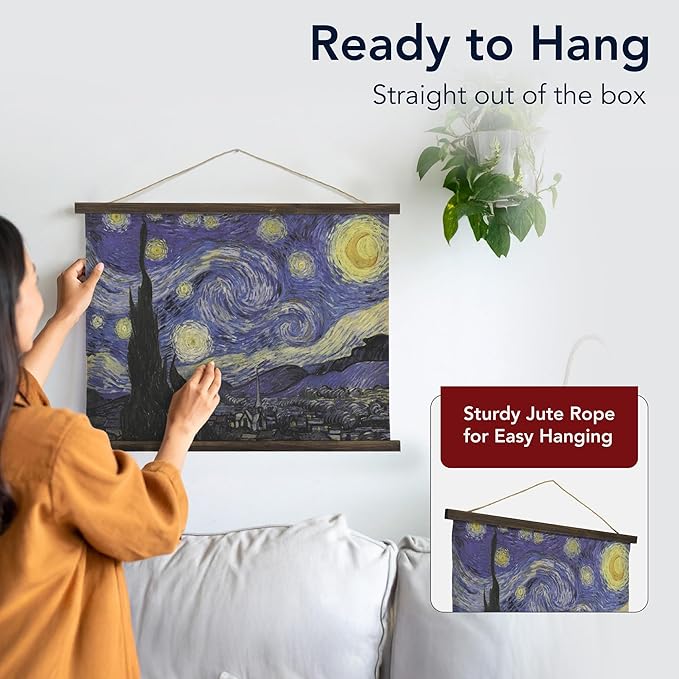 American Art Decor The Starry Night Over the Rhone Tapestry Wall Art by Vincent van Gogh-Ruum Studio Home
