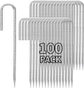 12 inch Stakes Heavy Duty 100-Pack J Hook Metal Fence Stake for Dogs Digging Tent and Outdoor Decorations Inflatables Rebar Metal Spikes for Ground-Ruum Studio Home