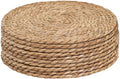 Defined Deco Woven Placemats Set of 10,12" Round Rattan Placemats,Natural Hand-Woven Water Hyacinth Placemats,Farmhouse Weave Place Mats,Rustic Braided Wicker Table Mats for Dining Table,Home,Wedding.-Ruum Studio Home