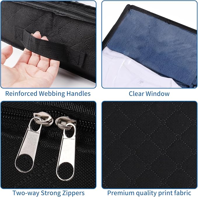 Fixwal Black Underbed Storage Bags with Clear Window and 2 Reinforced Handles Under Bed Storage Containers for Clothing, Bedding, Comforter (2 Pack)-Ruum Studio Home