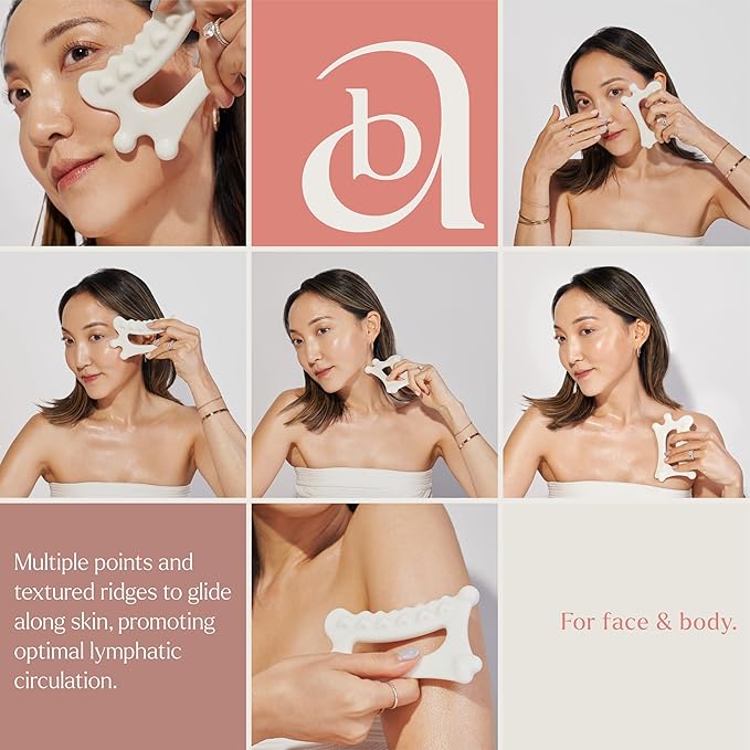 Gua Sha Jelloskin Lymphatic Massage Tool | Ceramic GuaSha for Face & Body Massage Tool | Patented Design for Lymphatic Drainage, Face Lift & Muscle Relief Body Massager-Ruum Studio Home
