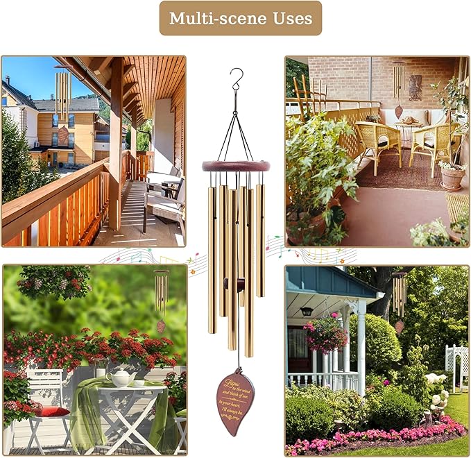 Wind Chimes for Outside, 30" Wooden Sympathy Wind Chimes Memorial Wind Chime for Loss of Loved One Mother Father, Sympathy Gift Home Decor Outdoor Garden Patio-Ruum Studio Home