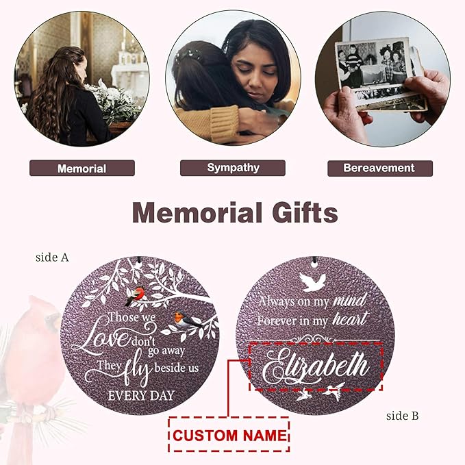 ASTARIN 36" Large Deep Tone Personalized Name Sympathy Wind Chimes, Cardinal Memorial Wind Chime for Loss of Mother Father Loved One, Bereavement Condolence Gifts Decor Outdoor Patio Garden-Ruum Studio Home