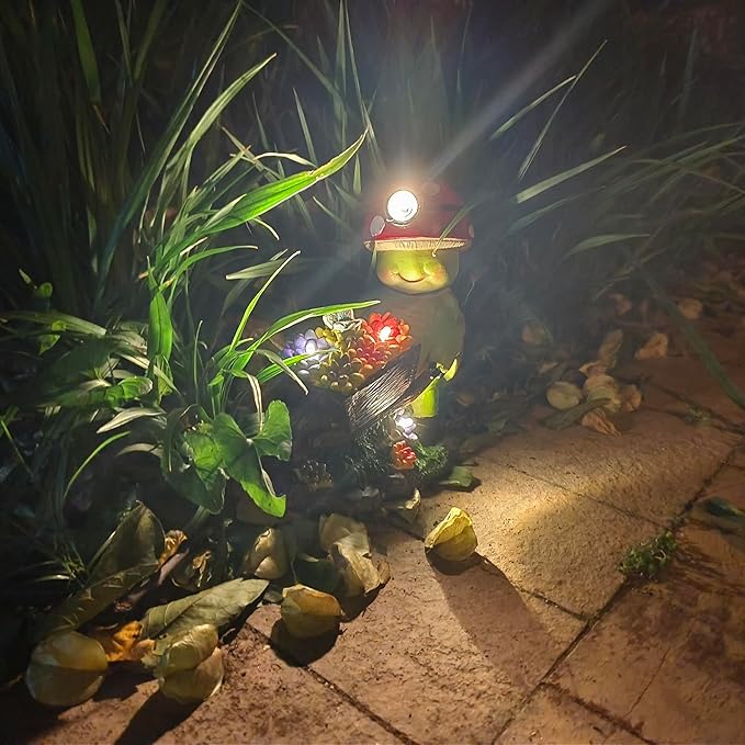 SunGlee Solar Light Turtle Outdoor Garden, Turtle Solar Light for Outdoors Yard Patio Decor 4 LED Sun Powered Outsides Turtles Decor Light Up Garden Statue Gardening Gift for Women Mother Decoration-Ruum Studio Home