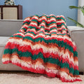 GONAAP Fuzzy Faux Fur Throw Blanket Stripe Red Brown Super Soft Cozy Plush Fuzzy Shaggy Blanket for Couch Sofa Bed (Stripe Red Brown, Throw(50"x60"))-Ruum Studio Home