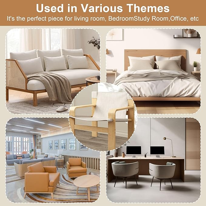Mid-Century Accent Chair with Wide Armrest & Solid Wood Frame, Detachable and Washable Armchair, Modern Living Room Reading Chairs for Bedroom Sunroom Bedroom Balcony-Ruum Studio Home