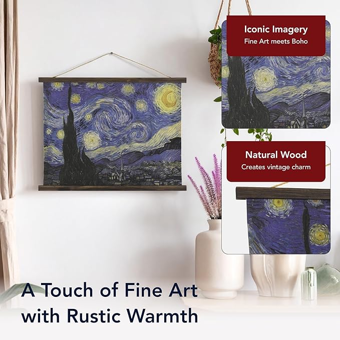 American Art Decor The Starry Night Over the Rhone Tapestry Wall Art by Vincent van Gogh-Ruum Studio Home