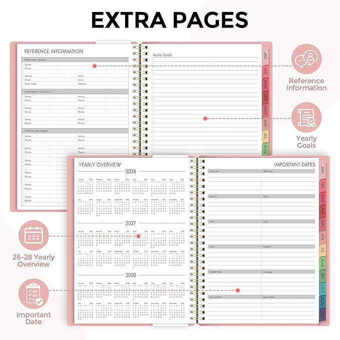 Planner 2026, 8.5" x 11" Monthly & Weekly Planner with Tabs, JAN - DEC 2026, Goal Setting & Time Management Organizer for Professionals & Students-Ruum Studio Home