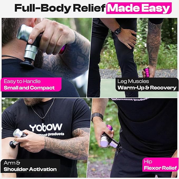 The Therapeutic Mini Massage Pistol with Portable Carrying Case, 4 Massage Speeds, 6 Colors | Fast USB Type C Charging | Massage Tool for Pain Relief | Stylish and Powerful Massage Gun-Ruum Studio Home