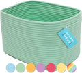OrganiHaus Green Basket for Shelves, Decorative Cloth for Organizing, Cotton Rope Storage Basket for Toys, Small Woven Baskets for Storage-Ruum Studio Home