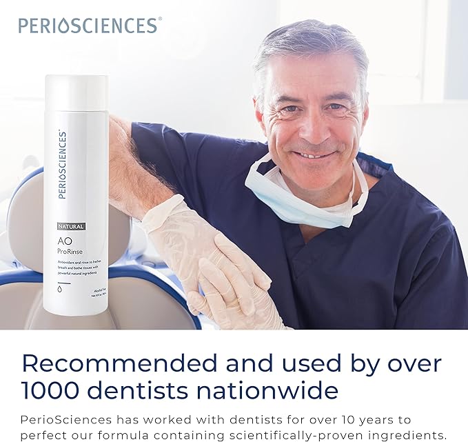 PerioSciences AO ProRinse Natural Mouthwash with Antioxidants and Amino Acids – Orthodontic Mouthwash – Fluoride-Free, 10 Fl Oz / 300ml-Ruum Studio Home