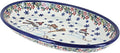 Blue Rose Polish Pottery Snowflake Friends Oval Platter-Ruum Studio Home