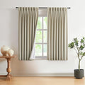 Vision Home Sand Pinch Pleated Full Blackout Curtains Linen Blended Room Darkening Window Curtains 72 inch for Living Room Bedroom Thermal Insulated Pinch Pleat Drapes with Hooks 2 Panel 40" Wx72 L-Ruum Studio Home