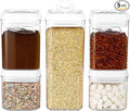 Felli Flip Tite Food Storage Container 5" LARGE 5pk Set + No Residue Label, Airtight Lid Easy Lock Top Stackable, Plastic Canister Jar for Pantry Kitchen Fridge Organizer Pasta Protein Powder Spice-Ruum Studio Home