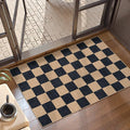 Lahome Checkered Easy Jute 2x3 Rug, Small Entryway Rug Non Slip Kitchen Front Door Mat, Farmhouse Neutral Area Rug Non Shedding Low Pile Floor Carpet for Foyer Porch Doorway-Ruum Studio Home