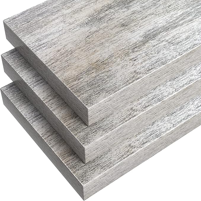Sorbus Floating Shelves - 3 Pack 16 Inch Rustic Wall Shelves for Bedroom, Kitchen, Living Room, Bathroom Shelves, Home Decor, Office - Floating Shelf for Trophy, Books, Frames, Toilet Paper-Ruum Studio Home