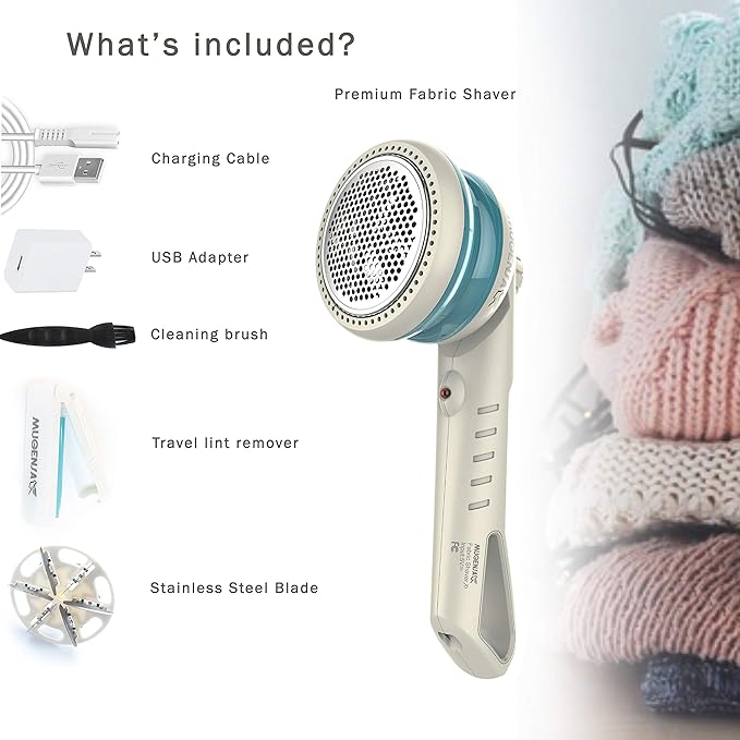 Lint Remover Electric Clothes Sweater Fabric Shaver for Furniture, Blanket, Curtain, Socks, Legging, Wool, Cashmere - Rechargeable – 2 Speeds – Bonus Lint Roller-Ruum Studio Home