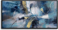 DUNHUANG ART Nordic Luxury Abstract Gold Canvas Wall Art - Modern Graffiti Design for Living Room, Bedroom, Office - Framed, Ready to Hang 24"x48"-Ruum Studio Home