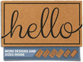 Barnyard Designs Natural Coco Coir Heavy Duty Backing Doormat - Large Cute Non-Slip Front Door Welcome Mat for Outside Entrance or Porch Entry, Brown (17x30, Hello)-Ruum Studio Home