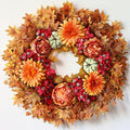 26" Fall Wreath for Front Door - Large Artificial Maple Leaves Fake Silk Peony Faux Pumpkin Outdoor Wreath for Porch, Window,Farmhouse,Home,Thanksgiving Day Harvest Festival Autumn Decor-Ruum Studio Home