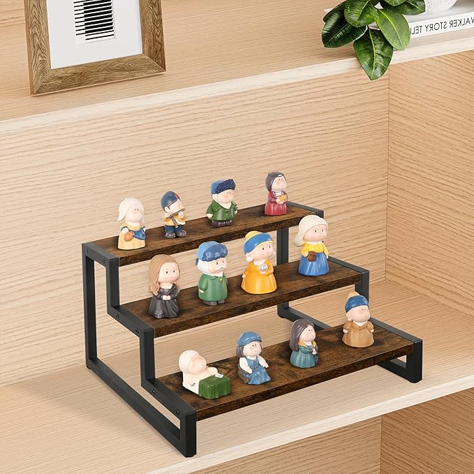 YINMIT Tiered Display Stand Riser Shelf, Wooden Spice Rack Organizer for Countertop, 3 Tier Kitchen Counter Shelf-Ruum Studio Home