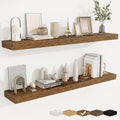 fuqing Floating Shelves for Wall, Bathroom Shelf Wall Mounted for Storage, Shelves with Invisible Bracket for Bedroom, Kitchen, Living Room, Farmhouse Small Book Shelf, 48 Inch Set of 2, Rustic Brown-Ruum Studio Home