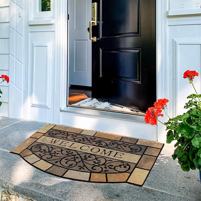 CHICHIC Entrance Door Mat Large 24 x 36 Inch Entry Way Doormat Front Door Rugs Outdoors Heavy Duty Welcome Mat, Non Slip Rubber Back Low Profile for Garage, Patio, High Traffic Area, Vine-Ruum Studio Home