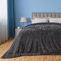 GONAAP Fuzzy Faux Fur Throw Blanket Queen Size Dark Grey Super Soft Cozy Plush Fuzzy Shaggy Blanket for Couch Sofa Bed (Dark Grey, Queen(90"x90"))-Ruum Studio Home