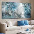 SOUGUAN Forest Wall Art for Living Room Foggy Tree Artwork Sunlight Wall Decor Nature Wall Decorations on Canvas 24"x48" Wall Paintings Ready to Hang-Ruum Studio Home