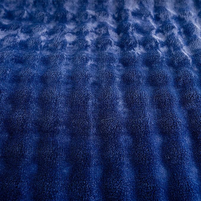 YUSOKI Luxury 3D Bubble Throw Blanket 2lb,All Ages,Home Decoration, (Navy,50 * 60inches)-Ruum Studio Home