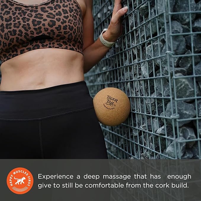 Tiger Tail ReGreen Tiger Ball 5.0 Cork - Deep Tissue Massage Ball – Trigger Point Massage Therapy: Relief for HIPS, Glutes, Back & Shoulder – Treat Muscle Soreness – Help Increase Muscle Recovery-Ruum Studio Home