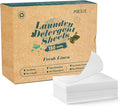 Poesie Laundry Detergent Sheets Fresh Linen Scent 160 Sheets 80 Large Loads Plastic Free Fast Dissolve Washing for All Washing Machine Traveling Dorm Life Save Space-Ruum Studio Home