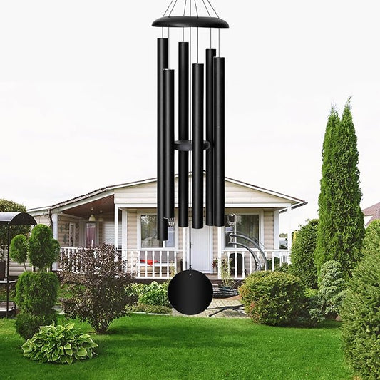 45'' Wind Chimes Outdoor,Memorial Wind Chime, Large Wind Chimes for Outside Deep Tone, Sympathy Gifts. Black-Ruum Studio Home