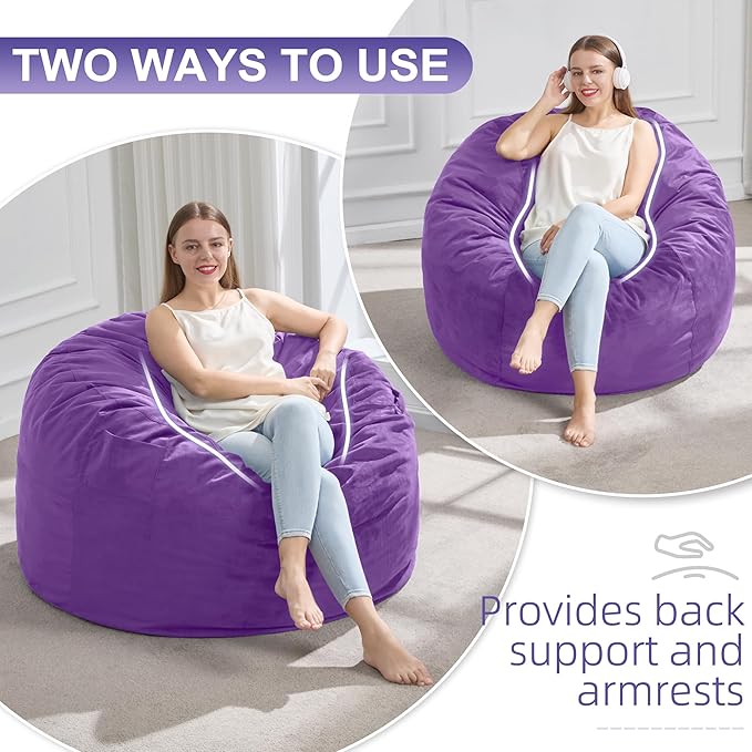 Hobestluk 3FT Bean Bag Chair Giant Bean Bag Chairs for Adults Large Bean Chairs with Removable Cover, Beanbag Chair with Filler, Adult Bean Bag Chairs for Living Room, Bedroom-Ruum Studio Home
