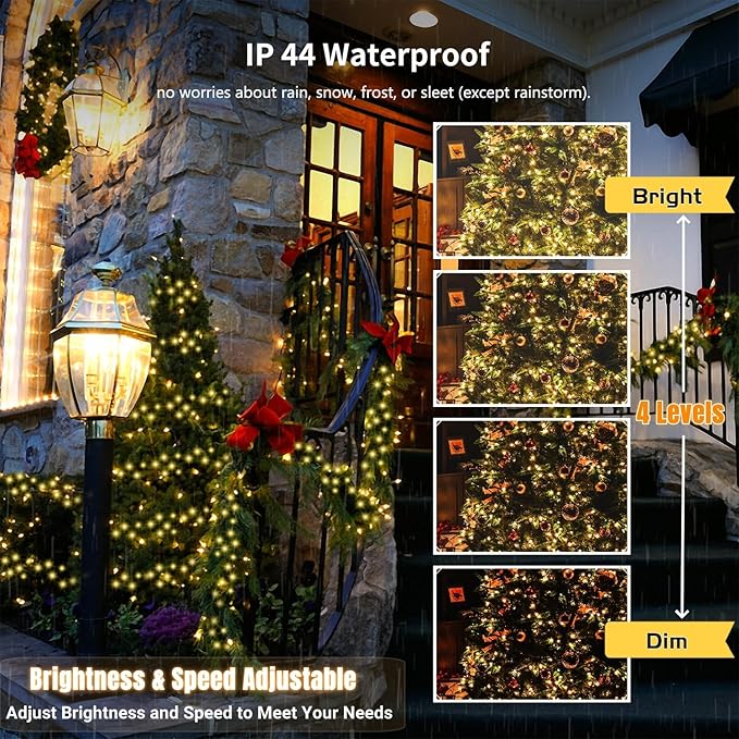 HOME LIGHTING 66ft Christmas Decorative Mini Lights, 200 LED RGB Changing 8 Functional Green Wire Fairy Halloween Lights with Remote Timer, Plug in Indoor Outdoor Xmas Wedding Party Decor-Ruum Studio Home