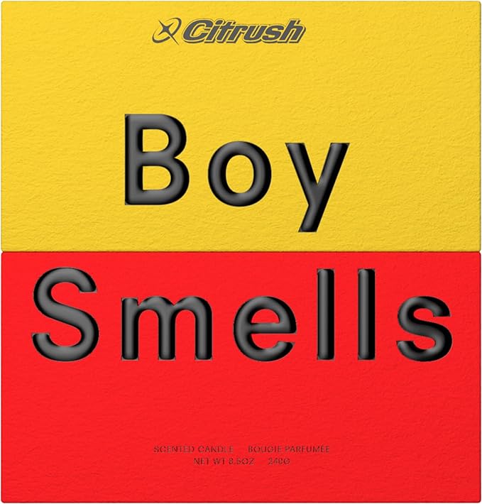 Boy Smells Citrush Candle – Bright Citrus Aroma – Warm Musk Finish – Pomelo Oil – Clean Burning Scented Candle – Long-Lasting Fragrance Throw – Vegan Soy Wax Blend – 9oz Glass Jar-Ruum Studio Home