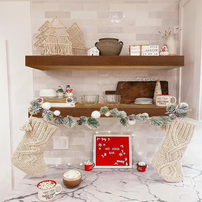 IAE Walnut Floating Wall Shelves 24 inch, Bathroom Shelves Wall Mounted,Invisible Shelves Floating Kitchen Shelves,Wooden Wall Shelves with Brackets for Living Room Wall Mounted,Easy Install,Set of 2-Ruum Studio Home