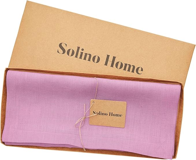 Solino Home Linen Violet Table Runner 108 Inches Long - 100% Pure Linen 14 x 108 Inch Table Runner for Dining, Halloween - Fete-Ruum Studio Home