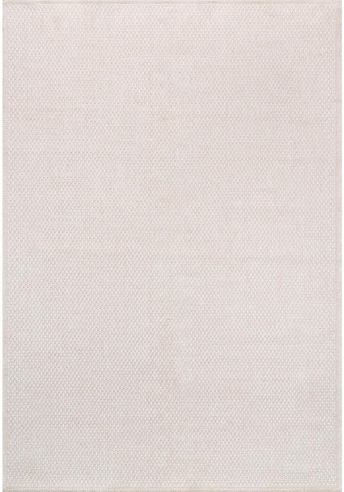 CAMILSON Easy Jute Rug 6x9, Indoor Outdoor Off-White Farmhouse Area Rugs for Living Room Patio and Kitchen Rug, Solid Woven Design, Easy-Cleaning, Washable Outside Carpet Alfombras (6 x 9)-Ruum Studio Home