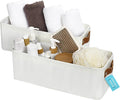 OrganiHaus Narrow Storage Bins 15x06in, Small Closet Bins for Shelves, Bathroom Storage Baskets for Shelves, Narrow Baskets, Fabric Organizer with Handles, Toilet Paper Organizer - 2 Pack, Off-White-Ruum Studio Home