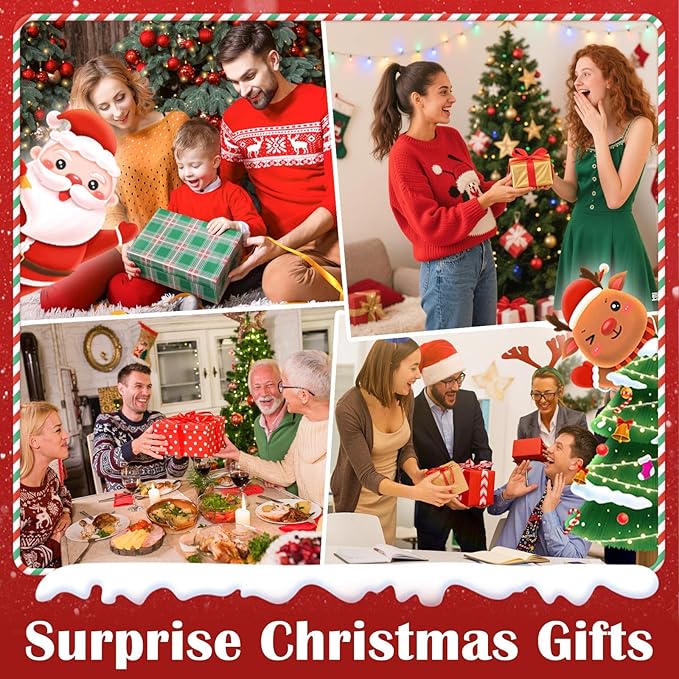 Christmas Snow Globe Lantern Christmas Decorations Gifts Barn Snowman Santa Claus Cardinal Winter Farm Scene Musical Glitter Snowfall USB/Battery Timer 12 inch-Ruum Studio Home