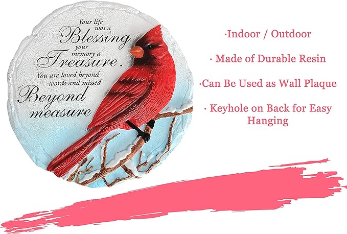 Spoontiques - Garden Décor - Cardinal Stepping Stone - Decorative Stone for Garden-Ruum Studio Home