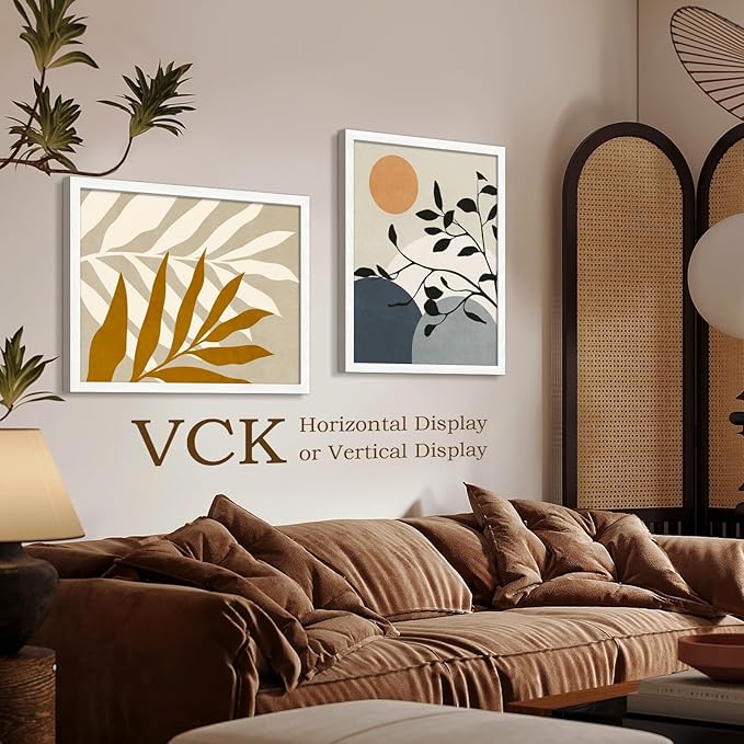 VCK 22x28 Poster Frame Set of 3 - White,Solid Wood Picture Frames, Textured Exclusive Wall Gallery Frame-Ruum Studio Home