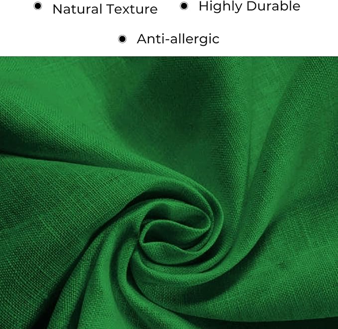 D'Moksha Homes Kelly Green Linen Table Runner 120 Inches Long - 100% Pure Linen Diamond Table Runner 14 x 120 Inch for Dining, Fall and Halloween - Machine Washable-Ruum Studio Home