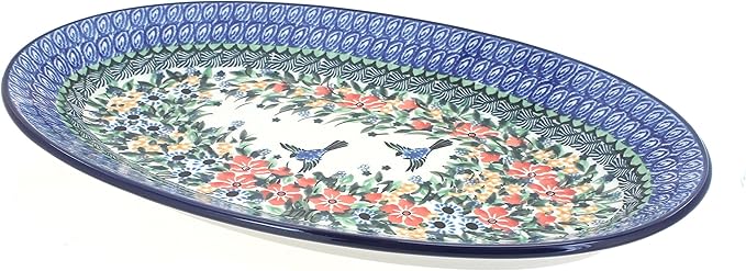 Blue Rose Polish Pottery Maria Oval Platter-Ruum Studio Home