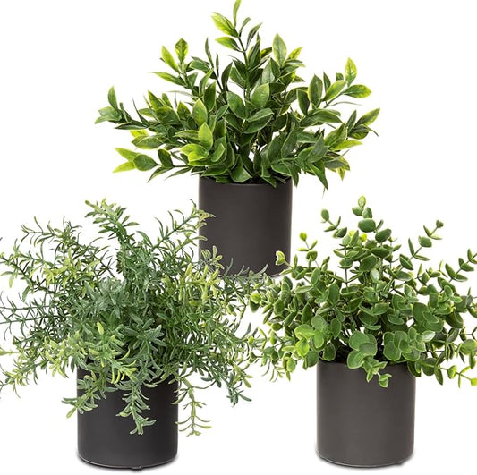 3 Pack Small Fake Plants for Shelf Decor Accents with Ceramic Pot Artificial Potted Plants for Rustic Farmhouse Decor Faux Plants Indoor Fake Potted Plants Artificial for Home Office Bookshelf Decor-Ruum Studio Home
